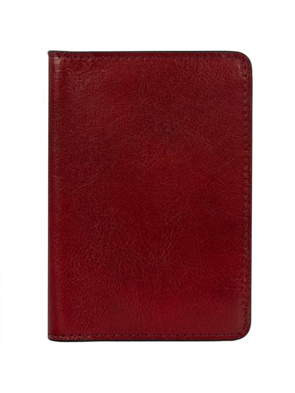 Full-Grain Leather Passport Holder Travel Wallet with Card Slots - Red Travel